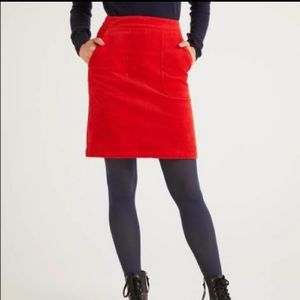 Boden | Leonie Red Orange Cordury Mini Skirt Size US 6L / UK 10L